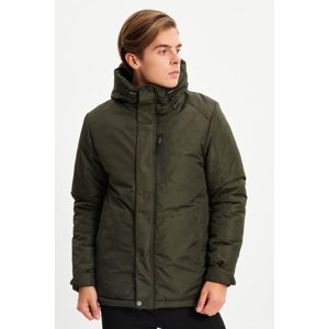 River Club Men's Khaki Shearling Fur Hooded Water And Windproof Sports Winter Coat & Parka