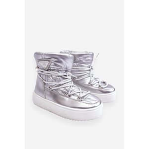 warm lace-up snow boots silver Colin