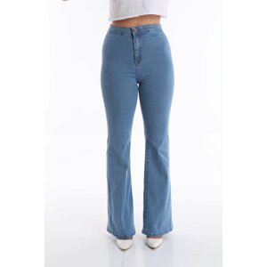 BİKELİFE Light Blue High Waist Lycra Flare Jeans