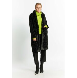 MONNARI Woman's Coats Women's Coat Made Of Faux Fur Multi Black