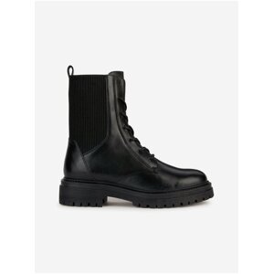 Geox Iridea Black Leather Boots - Womens
