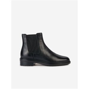 Black Women's Leather Ankle Boots Geox Walk Pleasure - Women