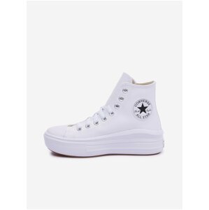 White Women's Ankle Sneakers on the Converse Platform Chuck Taylor - Women