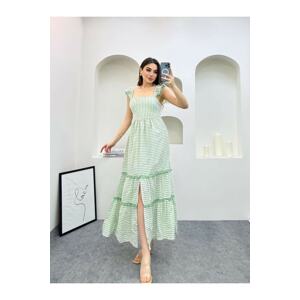 K&H TWENTY-ONE Green Pattern Tassel Detail Voile Dress