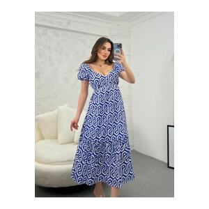 K&H TWENTY-ONE Blue Pattern Voile Dress