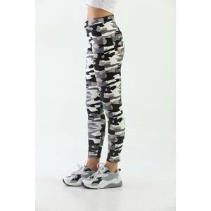 BİKELİFE White Camouflage Pattern Gabardine Leggings Trousers