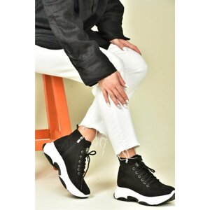 Fox Shoes Black Suede Wedge Sole Sneaker Women's Sports