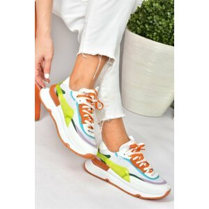 Fox Shoes White/orange Fabric Casual Sneakers Sneakers