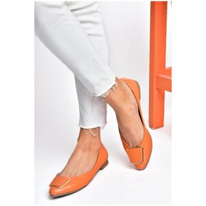 Fox Shoes P726776309 Orange Women's Flats with Buckles Accessory