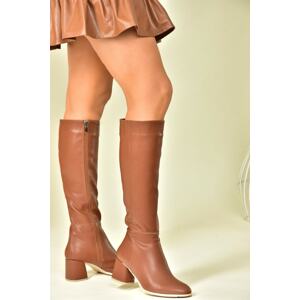 Fox Shoes Dark Tan Women's Low Heeled Daily Boots