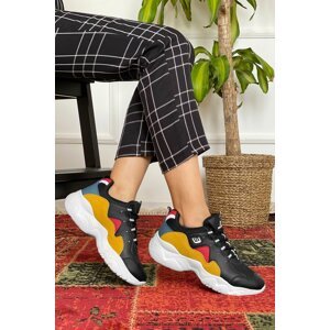 DARK SEER Women's Black Mustard Sneakers