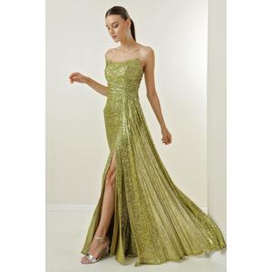 By Saygı Strapless Puffy-Plain Long Dress with Draping and Lined Front.