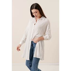 By Saygı Buttoned Front See-through Tunic Ecru