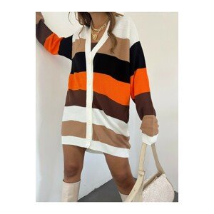Modamorfo Colorful Striped Corduroy Sweater Cardigan