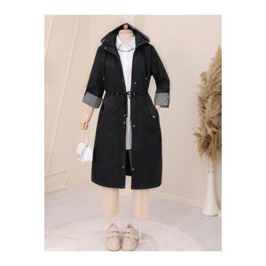 Modamorfo Lined Striped Trench Coat