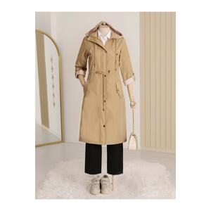 Modamorfo Lined Striped Trench Coat