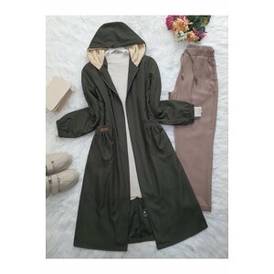 Modamorfo Sheepskin Fixed Hooded Bondit Winter Hijab Coat