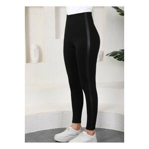 Modamorfo Leggings with Leather Detail on the Sides