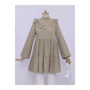 Modamorfo Robe with Frilled Skirt with Pieces, Elastic Sleeves Tunic