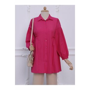 Modamorfo Tunic with Pleated Waist and Elastic Buttons on the sleeves.