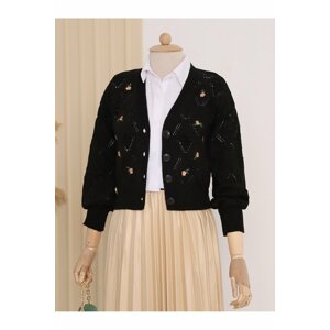 Modamorfo Floral Embroidery Openwork Knitwear Cardigan