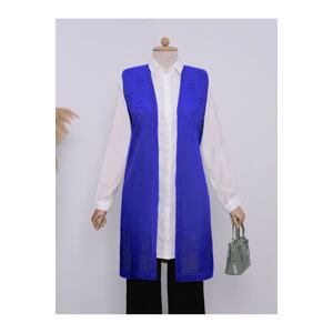 Modamorfo Alloy Knitwear Vest with Openwork Pompoms.