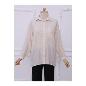 Modamorfo One Pocket Buttoned Crinkle Tunic