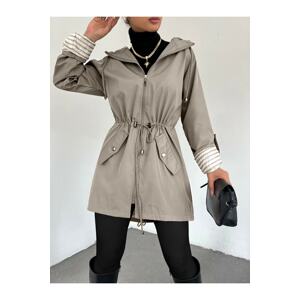 Modamorfo Hooded with Foldable Sleeves, Lined Trench Coat