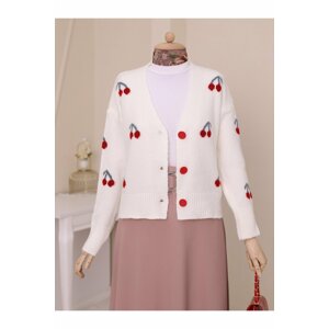 Modamorfo Cherry Pattern Short Cardigan