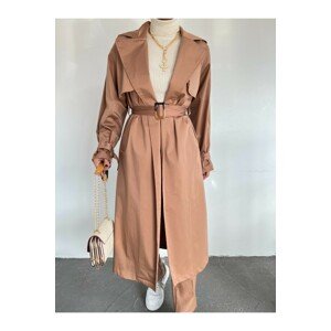 Modamorfo Linen Cotton Hijab Trench Coat for Spring.