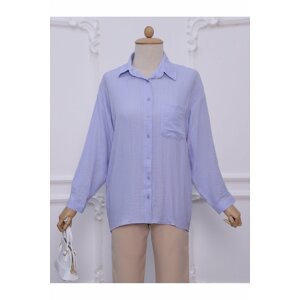 Modamorfo One Pocket Buttoned Crinkle Tunic