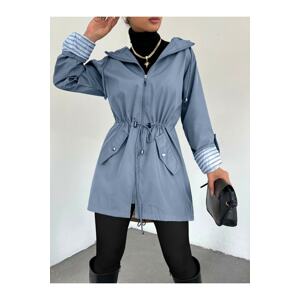 Modamorfo Hooded with Foldable Sleeves, Lined Trench Coat