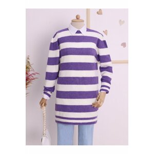 Modamorfo Striped Side Stripes, Soft Winter Knitwear Tunic