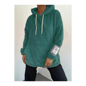 Modamorfo Kangaroo Pocket Hooded, Lace-Up Plush Sweatshirt