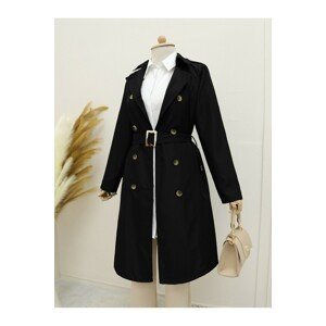 Modamorfo Buckle and Belt Trench Coat with Buttons in the Front
