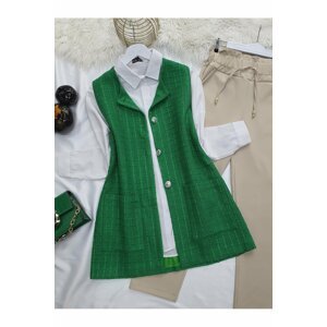 Modamorfo Lined Şanel Vest with Pockets and Buttons