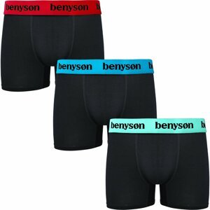 3PACK Benysøn Men's Boxers Bamboo Black