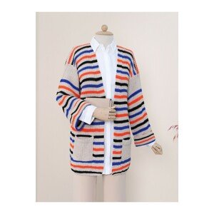 Modamorfo Colorful Striped Knitwear Cardigan with Pockets