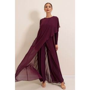 By Saygı Damson Long Sleeve Top Chiffon Lycra Jumpsuit