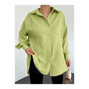 Modamorfo Loose Long Back Shirt with Double Buttons
