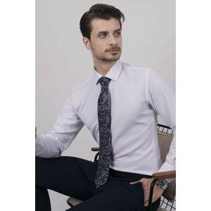 Etikmen Shirt and Tie Set (Navy Blue Paisley Tie &; White Dobby Slimfit Shirt)