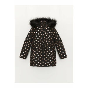 LC Waikiki Girls' Printed Hooded Coat