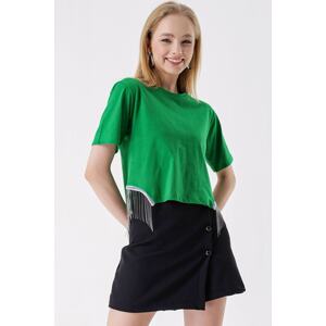 HAKKE Short Sleeve Blouse with Chains