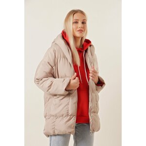 HAKKE Hooded Down Jacket with Pockets