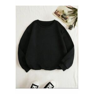 Know Women's Black Plain Crewneck Sweatshirt