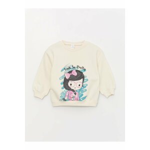 LC Waikiki Crew Neck Long Sleeve Printed Sweatshirt for Baby Girl