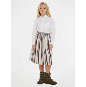 Creamy Girly Striped Midi Skirt Tommy Hilfiger - Girls