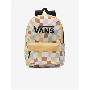 Yellow-white patterned girls' backpack VANS Realm H2O - Girls