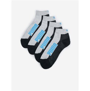 Set of two pairs of men's socks in black-grey Puma Cushione - Men