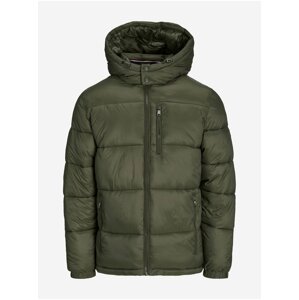 Khaki Men's Winter Quilted Jacket Jack & Jones Eddie - Men